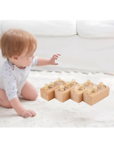 Bloques de cilindros Montessori Gazechimp 4 piezas para niños 2