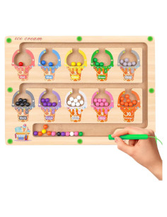 Laberinto Magnético de Colores y Números - Juguete Montessori 30x30cm