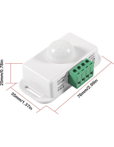 Paquete de 2 Interruptores PIR LED MELIFE 12-24V Blanco