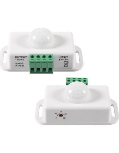 Paquete de 2 Interruptores PIR LED MELIFE 12-24V Blanco