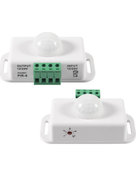 Paquete de 2 Interruptores PIR LED MELIFE 12-24V Blanco