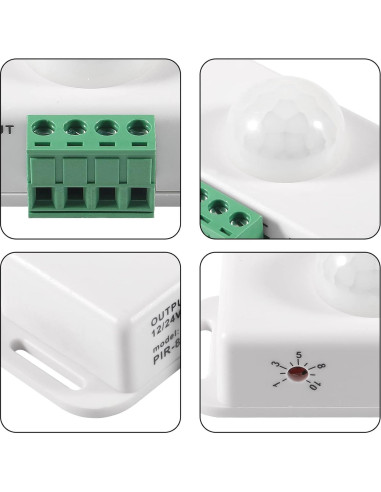 Paquete de 2 Interruptores PIR LED MELIFE 12-24V Blanco