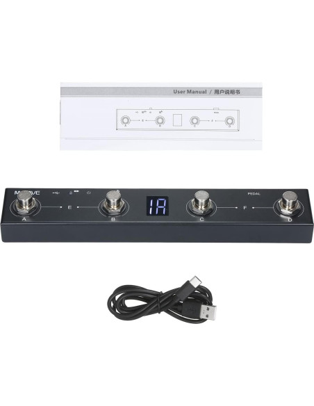 Controlador de Pedal MIDI Inalámbrico Btuty 4 Botones Recargable