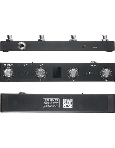 Controlador de Pedal MIDI Inalámbrico Btuty 4 Botones Recargable