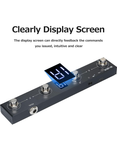 Controlador de Pedal MIDI Inalámbrico Btuty 4 Botones Recargable