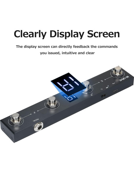 Controlador de Pedal MIDI Inalámbrico Btuty 4 Botones Recargable