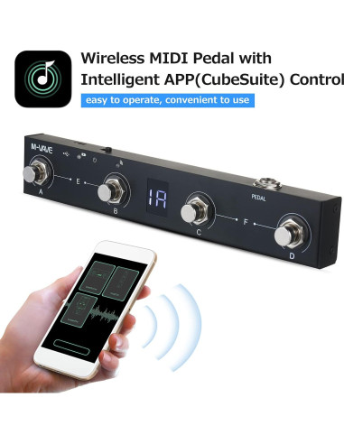 Controlador de Pedal MIDI Inalámbrico Btuty 4 Botones Recargable