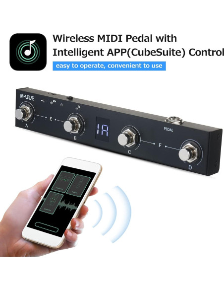 Controlador de Pedal MIDI Inalámbrico Btuty 4 Botones Recargable