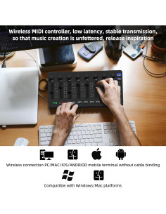 Controlador MIDI Inalámbrico M-VAVE 25 Teclas Bluetooth Negro 2