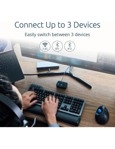 Kensington Ratón Trackball ProFit Ergo TB450 Inalámbrico