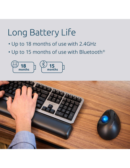 Kensington Ratón Trackball ProFit Ergo TB450 Inalámbrico