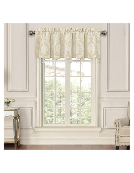 Valance Jacquard Loom and Mill Beige 137x46 cm Blackout