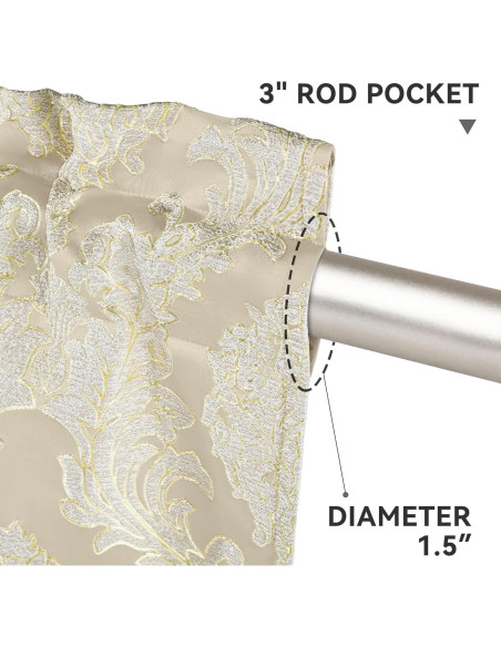 Valance Jacquard Loom and Mill Beige 137x46 cm Blackout