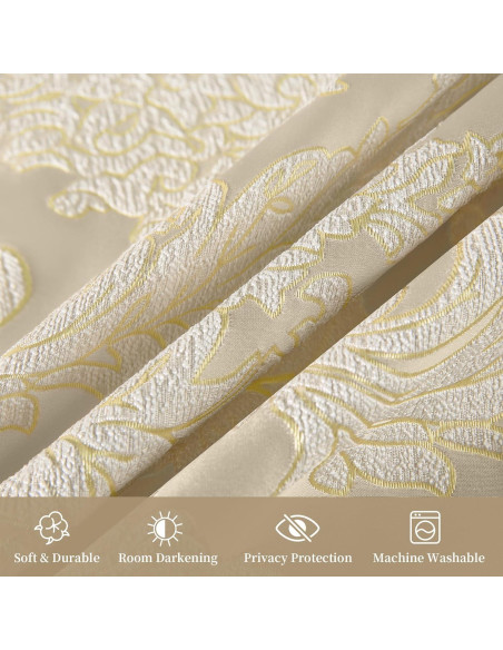 Valance Jacquard Loom and Mill Beige 137x46 cm Blackout