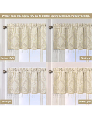 Valance Jacquard Loom and Mill Beige 137x46 cm Blackout