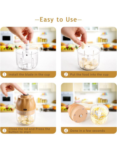 Procesador de Alimentos Eléctrico TopEsct 250ml USB Portátil