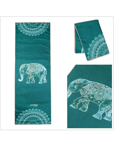 Toalla de Yoga Ucooly Microfibra Antideslizante 183x63 cm Verde