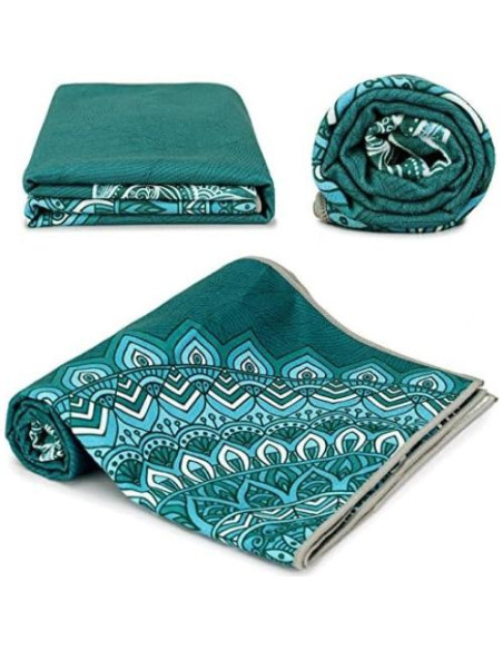 Toalla de Yoga Ucooly Microfibra Antideslizante 183x63 cm Verde