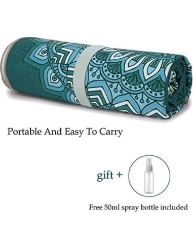 Toalla de Yoga Ucooly Microfibra Antideslizante 183x63 cm Verde