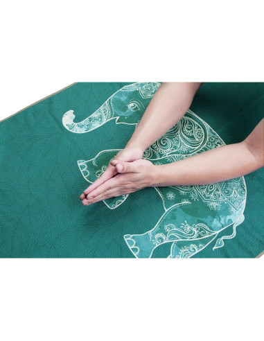Toalla de Yoga Ucooly Microfibra Antideslizante 183x63 cm Verde