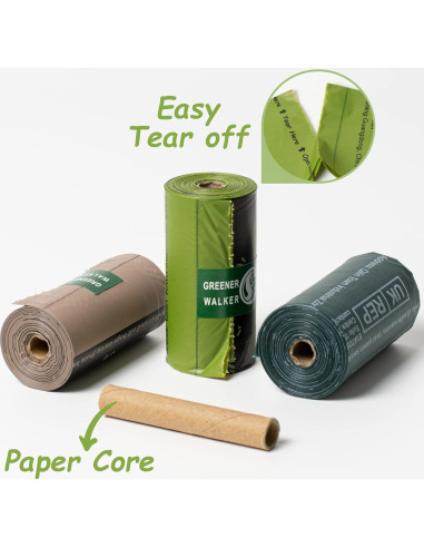 Bolsas para Excremento de Perro Greener Walker - 1080 Unidades Extra Gruesas y a Prueba de Fugas
