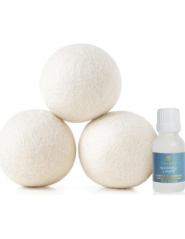 Conjunto de Bolas de Secado de Lana Thymes Lino Lavado 3 Pzas