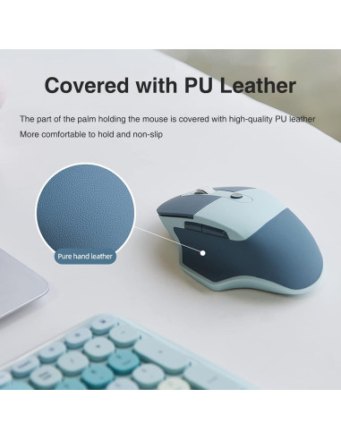 Combo Teclado y Ratón Ergonómico Inalámbrico Lomiluskr Púrpura