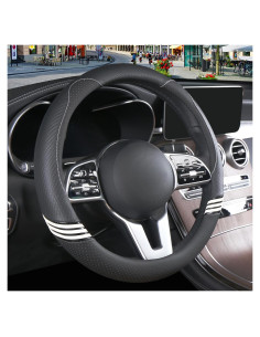 Cubierta de Volante Binsheo Cuero Universal 38 cm Negra