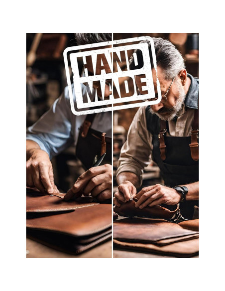 Cartera de Cuero Genuino Hecha a Mano Tarjetero Bifold Negro Cartera de Cuero Genuino Hecha a Mano Tarjetero Bifold Negro