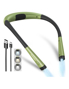 Luz de Lectura Glocusent LED Verde, 3 Colores, 6 Brillos