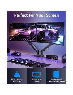 Soporte Doble para Monitores MOUNTUP 13-32" Ajustable Negro 2