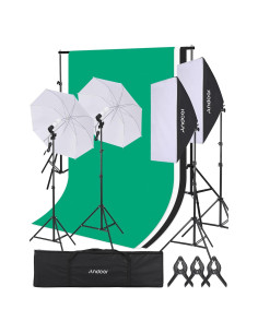 Kit de Iluminación Fotográfica Andoer con Softbox y Fondos