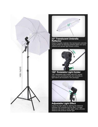 Kit de Iluminación Fotográfica Andoer con Softbox y Fondos