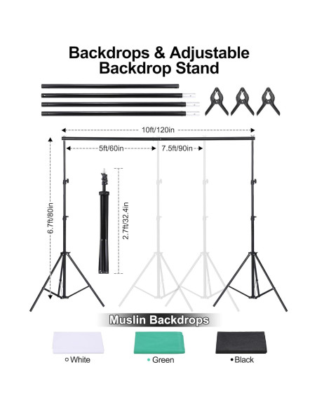 Kit de Iluminación Fotográfica Andoer con Softbox y Fondos