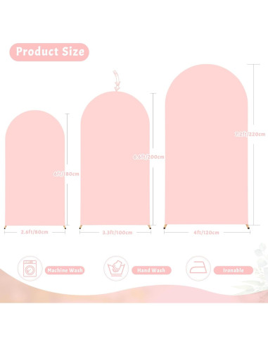 Cubierta de Fondo de Arco Rosa Polvoriento Spandex 2x1m