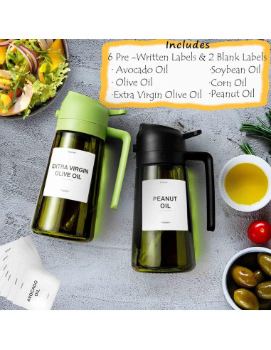 Botella Pulverizadora de Aceite JIZHOUYAO 470ml a Prueba de Luz