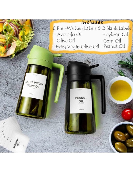 Botella Pulverizadora de Aceite JIZHOUYAO 470ml a Prueba de Luz