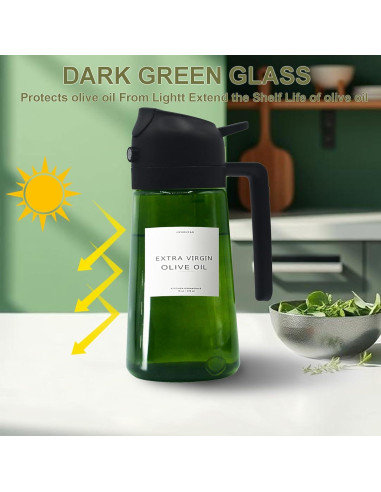 Botella Pulverizadora de Aceite JIZHOUYAO 470ml a Prueba de Luz