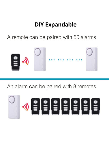 Alarma de Seguridad Inalámbrica Lancoon LK-M64, 105dB Alarma de Seguridad Inalámbrica Lancoon LK-M64, 105dB