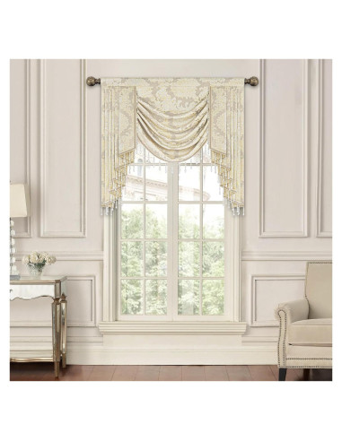 Valance de lujo Jacquard Loom and Mill 99x114cm Beige
