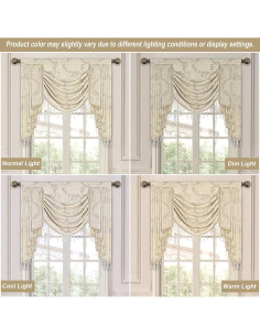 Valance de lujo Jacquard Loom and Mill 99x114cm Beige 2