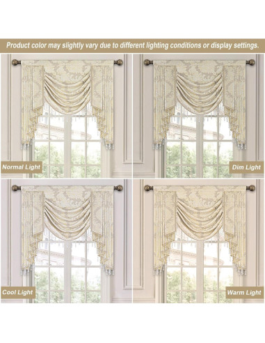 Valance de lujo Jacquard Loom and Mill 99x114cm Beige