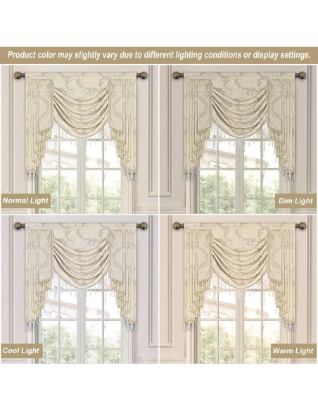 Valance de lujo Jacquard Loom and Mill 99x114cm Beige