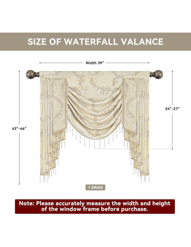 Valance de lujo Jacquard Loom and Mill 99x114cm Beige