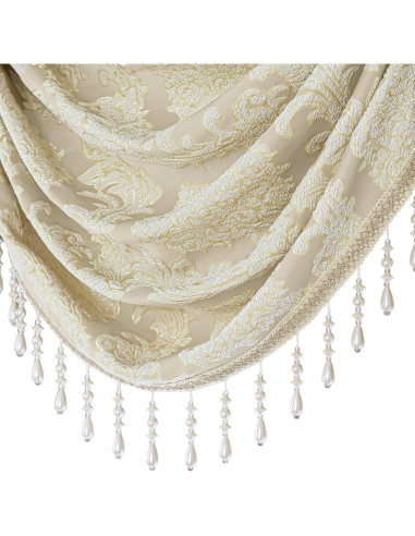 Valance de lujo Jacquard Loom and Mill 99x114cm Beige