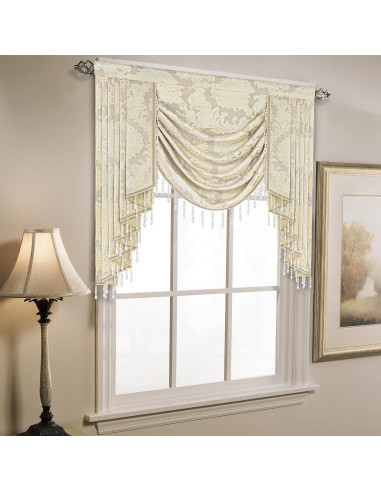 Valance de lujo Jacquard Loom and Mill 99x114cm Beige