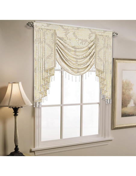 Valance de lujo Jacquard Loom and Mill 99x114cm Beige