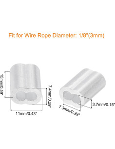 Manga de Bujes de Aluminio uxcell 100Pcs 3mm Resistente 2