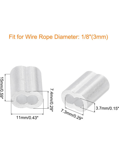 Manga de Bujes de Aluminio uxcell 100Pcs 3mm Resistente