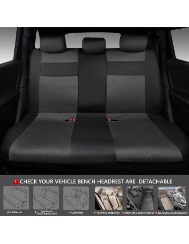 Fundas de Asiento de Coche CAR PASS zt-0010PU Gris Carbón
